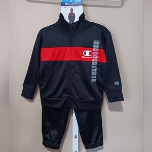Champion Kids (Size 2T) Black and Red 2-Piece Track Set (NWT)